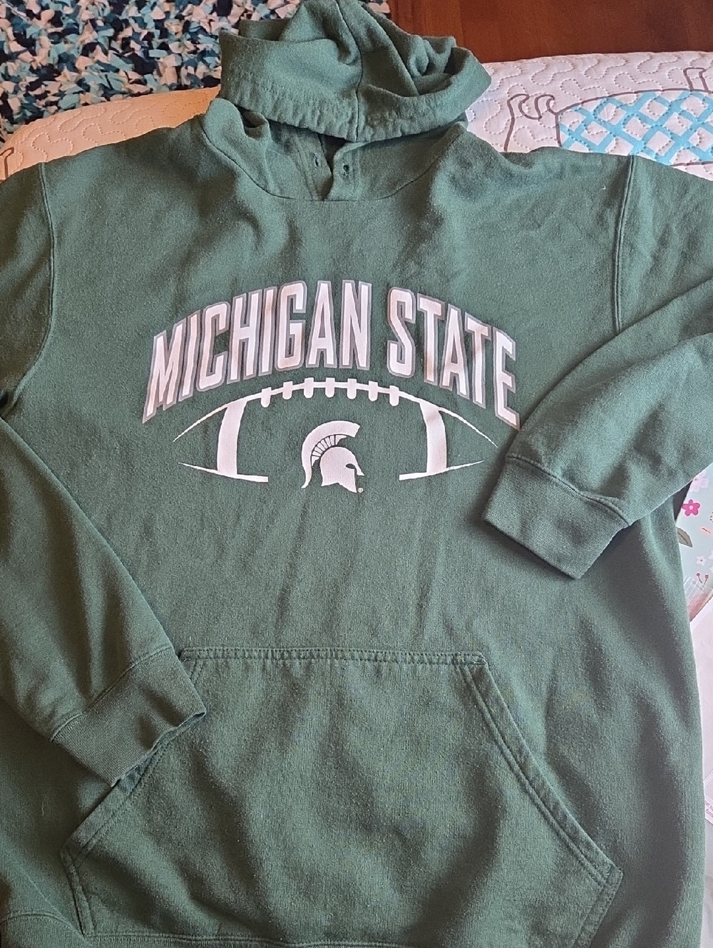 Knights Apparel Michigan State Green Crewneck Hoodie